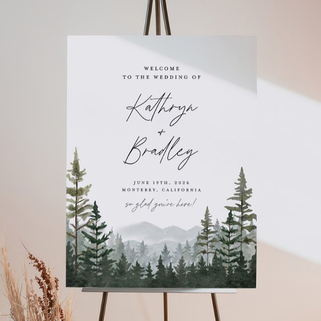 Mountain Wedding Welcome Sign Template, Woodland  (Creator Uploaded)