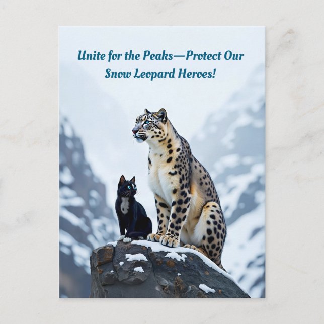 Mountain Whiskers: Felini Meets the Snow Leopard Invitation Postcard (Front)