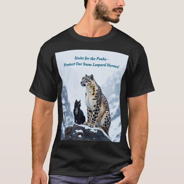 Mountain Whiskers: Felini Meets the Snow Leopard T-Shirt (Front)