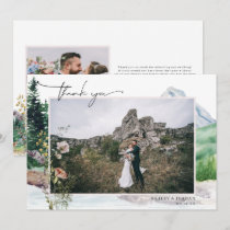 Mountain Wildflower Boho | Wedding Photo Thank You Card