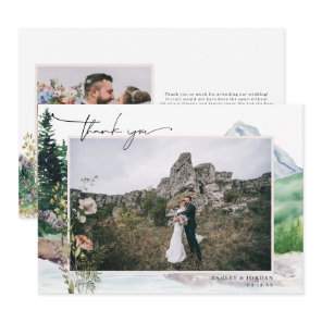 Mountain Wildflower Boho | Wedding Photo Thank You Card