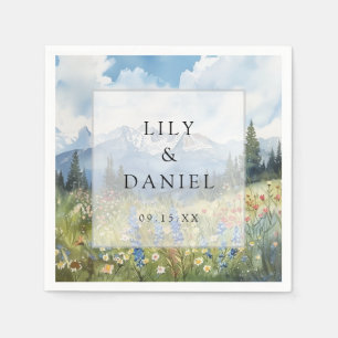Mountain Wildflower Floral Meadow Wedding Napkins