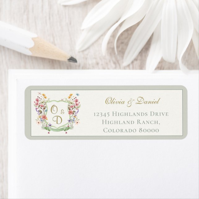 Mountain Wildflower Garden Envelope Return Label (Insitu)