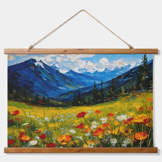 Mountain Wildflower Landscape Wall Art  (Front)