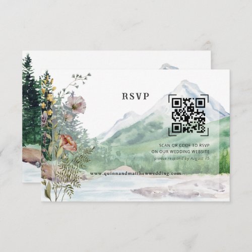 Mountain Wildflower  QR Code Wedding RSVP