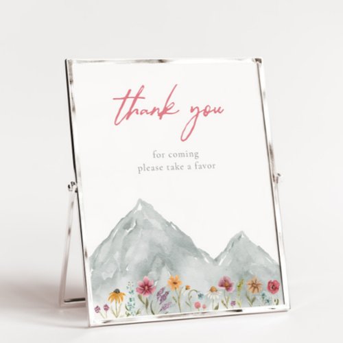 Mountain Wildflower Thank You Sign