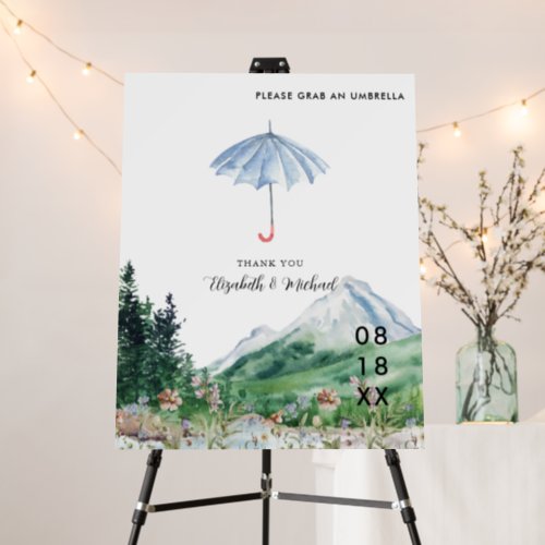 Mountain Wildflower Wedding  Grab An Umbrella Foam Board