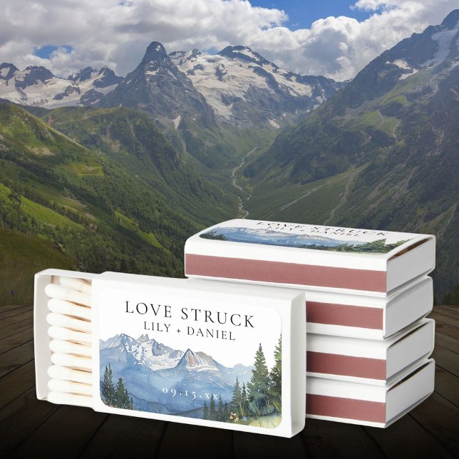 Mountain Wildflower Wedding Love Struck Matchboxes (Mountain Wildflower Wedding Love Struck Matchboxes)