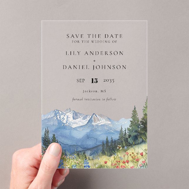 Mountain Wildflower Wedding Save The Date (Insitu (Handheld))