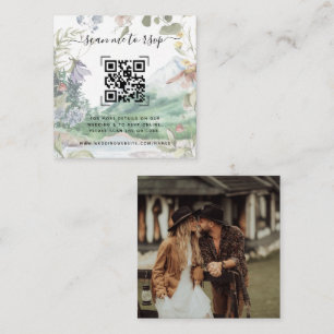 Mountain Wildflower Wedding Website QR Code Enclosure Card
