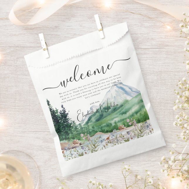 Mountain Wildflower | Wedding Welcome Favor Bag (Clipped)