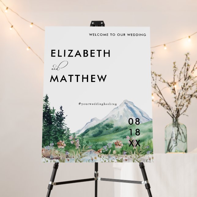 Mountain Wildflower | Wedding Welcome Sign (In Situ (Stand))
