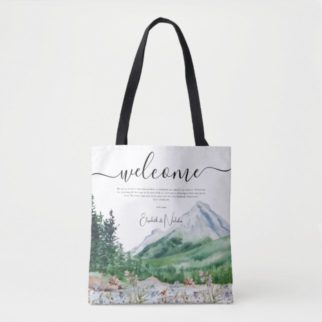 Mountain Wildflower | Wedding Welcome  Tote Bag (Front)