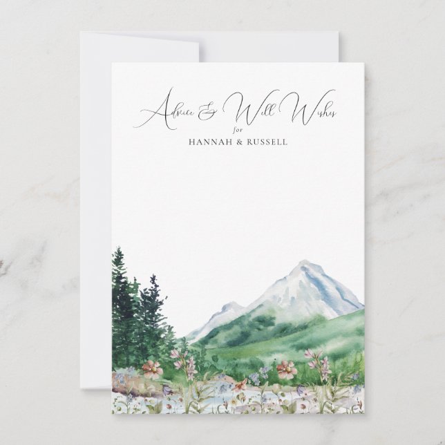 Mountain Wildflower Wedding Well Wishes and Advice (Front)