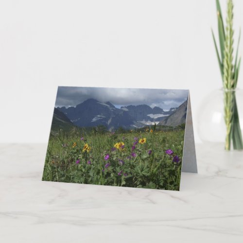 Mountain Wildflowers Blank Inside Greeting Card