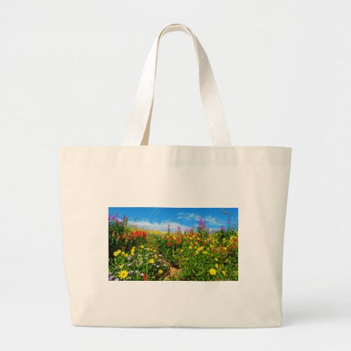 mountain wildflowers large tote bag