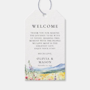 Mountain Wildflowers Meadow Modern Wedding Gift Tags