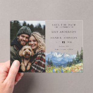 Mountain Wildflowers Photo Wedding Save The Date