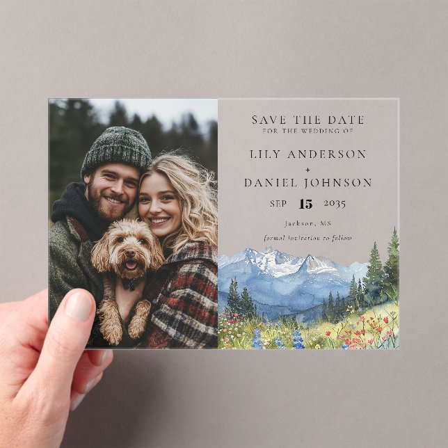Mountain Wildflowers Photo Wedding Save The Date (Insitu (Handheld))
