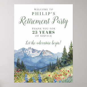 Mountain Wildflowers Retirement Party Welcome Sign