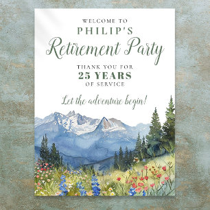 Mountain Wildflowers Retirement Party Welcome Sign