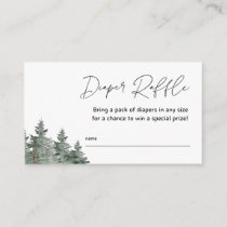 Mountain Winter Baby Shower Diaper Raffle Cards