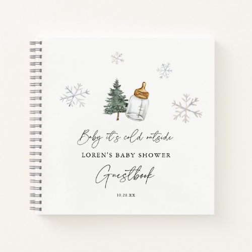 Mountain Winter Baby Shower Guestbook Notebook