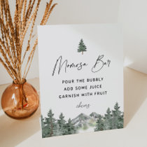 Mountain Winter Baby Shower Momosa Bar  Pedestal Sign