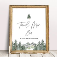 Mountain Winter Baby Shower Trail Mix Bar Sign