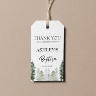 Mountain Winter Baptism Gift Tags