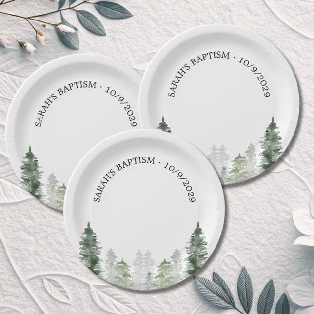 Mountain Winter Baptism Paper Plate (Creator Uploaded)