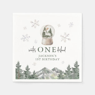 Mountain Winter Onederland 1st Birthday Party Napkins