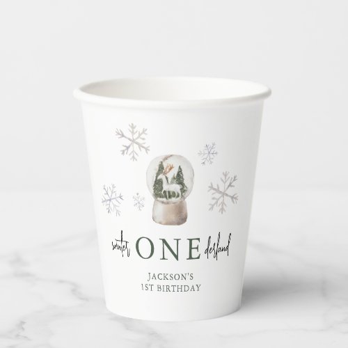 Mountain Winter Onederland 1st Birthday Party Paper Cups