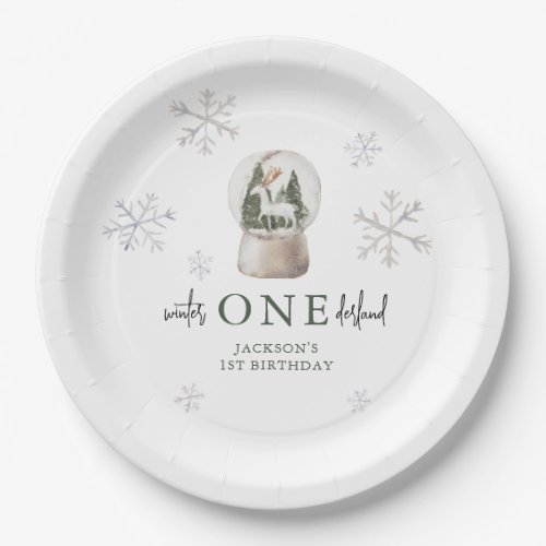 Mountain Winter Onederland 1st Birthday Party Paper Plates