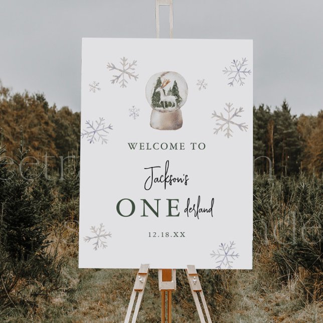 Mountain Winter Onederland 1st Birthday Welcome Foam Board (Creator Uploaded)