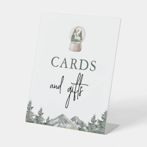 Mountain Winter Onederland Cards and Gifts Sign