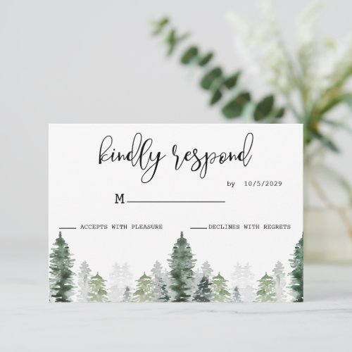 Mountain Winter RSVP Card