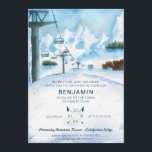 Mountain Winter Skiing Bar Mitzvah Cards<br><div class="desc">Easily personalized and shipped in a snap! Get the perfect bar mitzvah invitations for your celebration like this modern ski-theme invitation. If you’re a lover of the downhill rush, you will love a ski-theme party. Add your custom wording to this design by using the "Edit this design template" boxes on...</div>