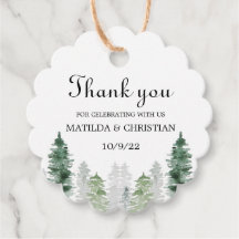 Mountain Winter Wedding Favor Tags