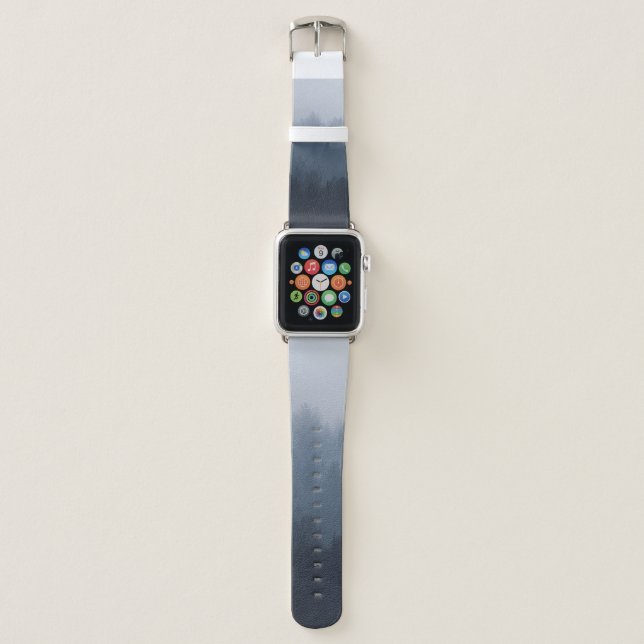MOUNTAIN WITH FOREST IN THE FOG APPLE WATCH BAND (Front)
