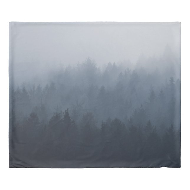 MOUNTAIN WITH FOREST IN THE FOG DUVET COVER (Front)
