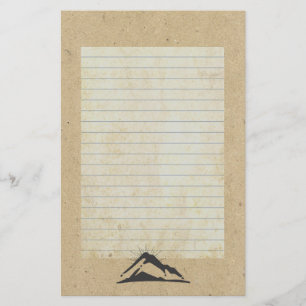 Mountain with Sunrays Lined Stationery