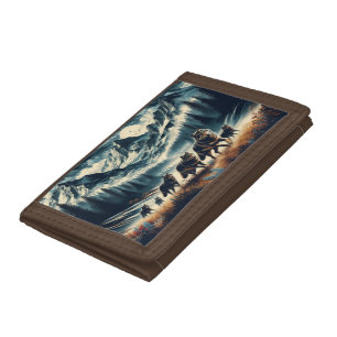 Mountain Wolf Pack Tri-fold Wallet