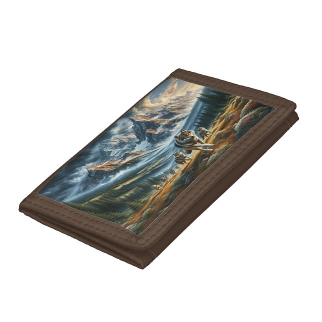 Mountain Wolf Pack Tri-fold Wallet (Bottom)