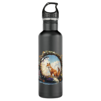 Mountain Woodland Animals Fox Nature Stainless Steel Water Bottle