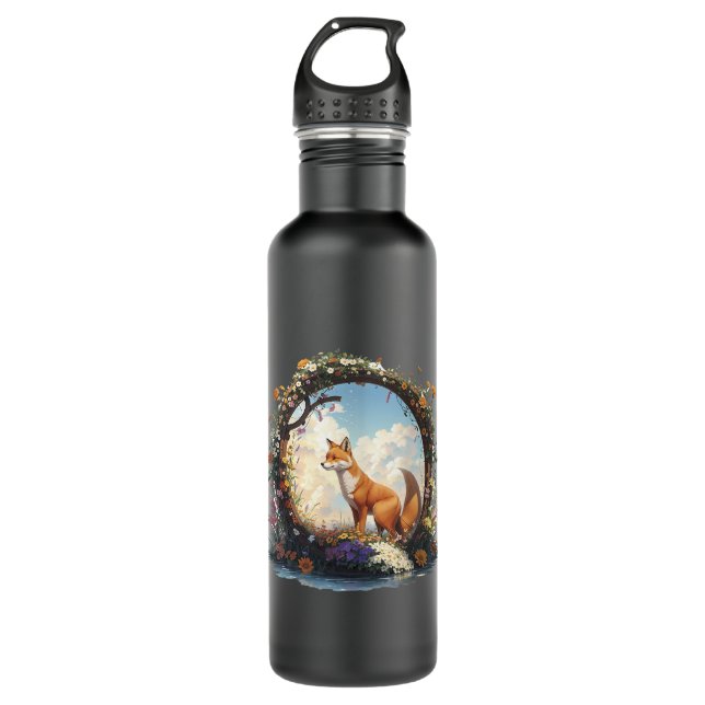 Mountain Woodland Animals Fox Nature Stainless Steel Water Bottle (Front)