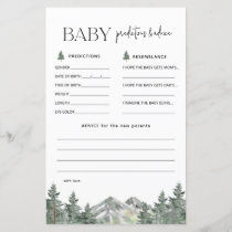 Mountain Woodland Baby Predictions and Advice Card