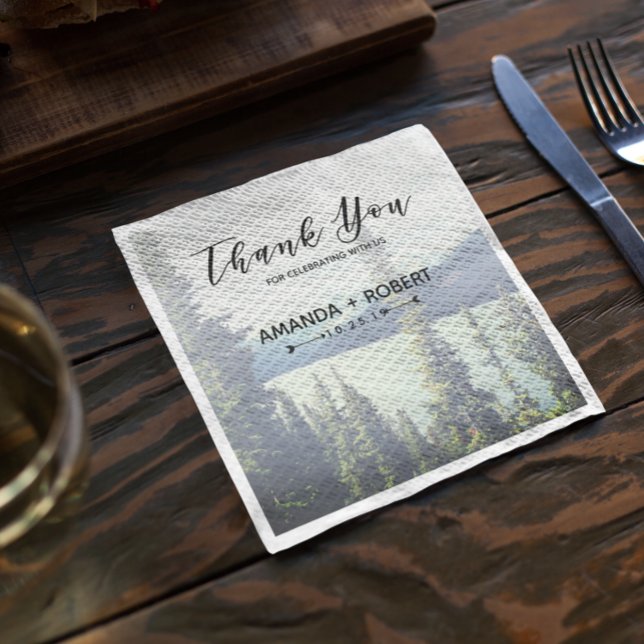 Mountain Woodland Forest Lakeside Wedding Custom © Napkins (Creator Uploaded)