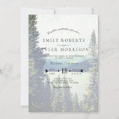 Mountain Woodland Forest Lakeside Wedding © Invitation (Front)