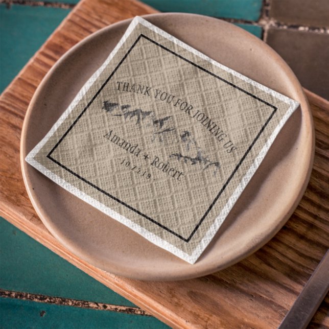 Mountain Woodland Forest Wedding Personalized Paper Napkins (Creator Uploaded)